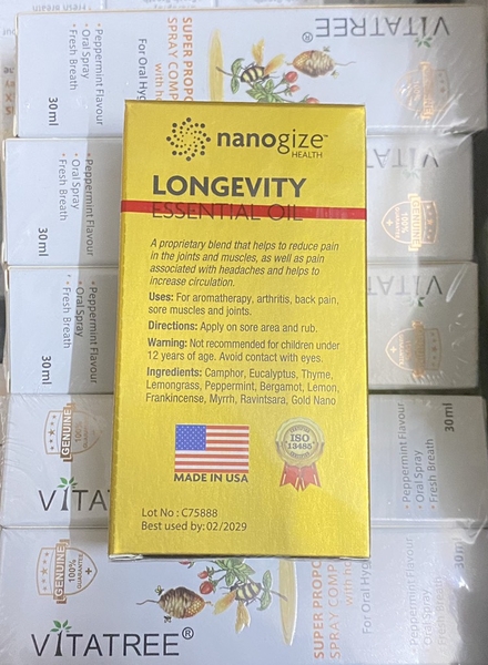 nanogize - LONGEVITY ESSENTIAL Oil (Dầu Vàng Nano 21ml)