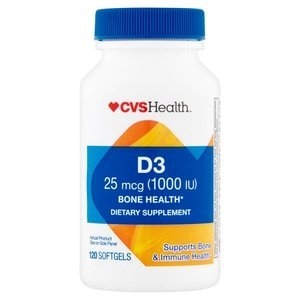 CVS HEALTH - D3 25MCG (1000IU) (VITAMIN D3 120 VIÊN)