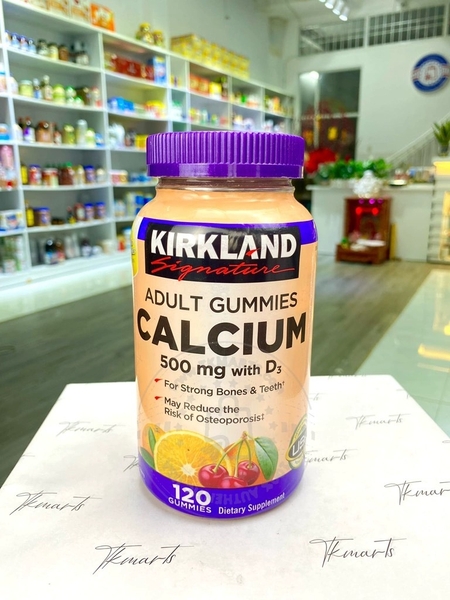 KIRKLAND - Adult Gummies Calcium 500MG (Kẹo Calcium+D3 120 Viên)