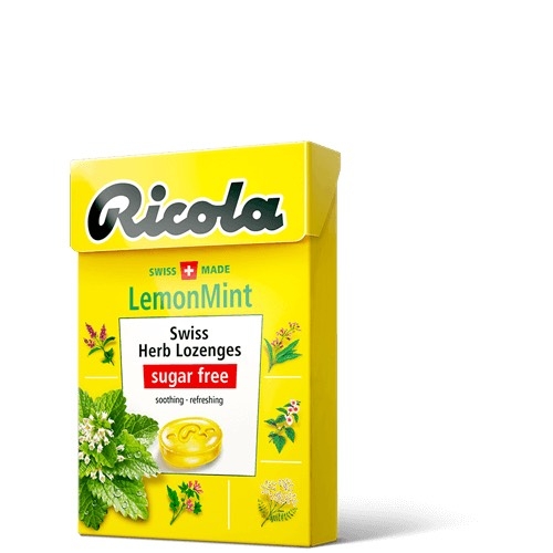RICOLA - SWISS HERB LOZENGES LEMON MINT (KẸO HO CHANH 40G)