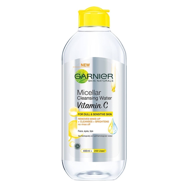GARNIER - MICELLAR CLEANSING WATER VITAMIN C (NƯỚC TẨY TRANG SÁNG DA, VITAMIN C 400ml)