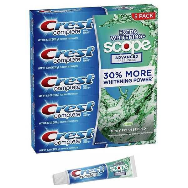 CREST - EXTRA WHITENING SCOPE (SET 5 CÂY KEM ĐÁNH RĂNG HƯƠNG BẠC HÀ)