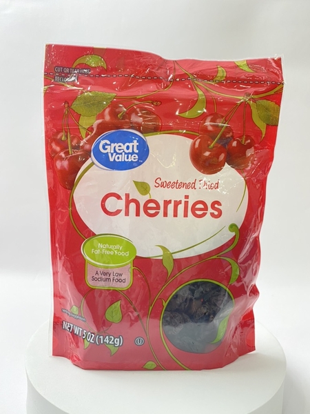 GREAT VALUE - SWEETENED DRIED CHERRIES (CHERRIES SẤY KHÔ 142G)