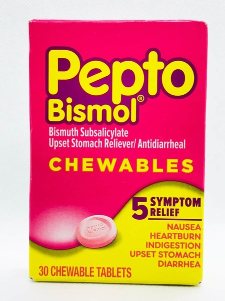 Pepto - Bismol Chewables (Viên Nhai Hỗ Trợ Đau Bụng 30 Viên)