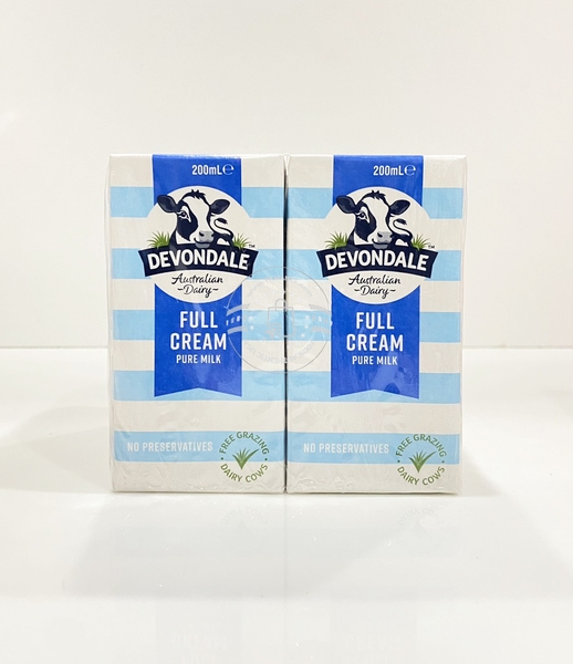DEVONDALE - FULL CREAM PURE MILK (SỮA TƯƠI NGUYÊN CHẤT 6 x 200ml)