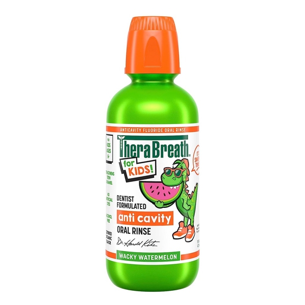 THERA BREATH KIDS - DENTIST FORMULATED ANTI CAVITY ORAL RINSE WACKY WATERMELON (NƯỚC XÚC MIỆNG BÉ 473ml)