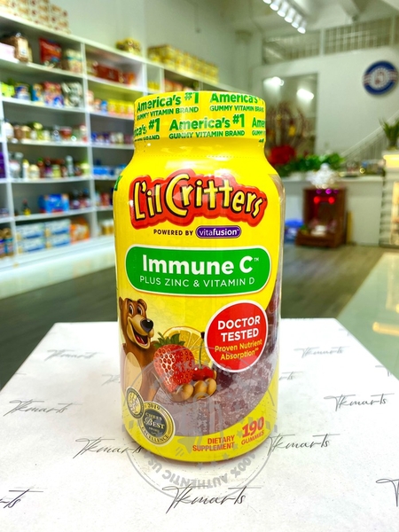 L’il Critters Immune C - Kẹo Gấu Bổ Sung vitamin C và Zinc & Echinacea ( 190 Viên )