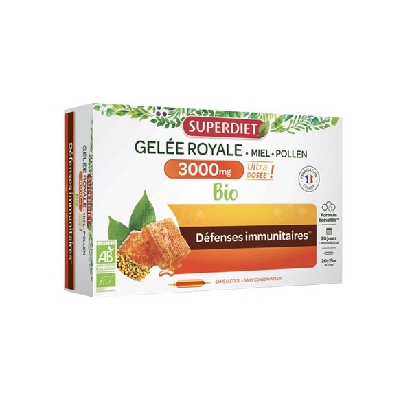 SUPERDIET - GELÉE ROYALE 3000MG (Sữa Ong Chúa 20x15ml)