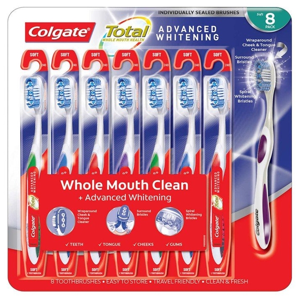 Colgate - Total Advanced Whitening (SET Bàn Chải 8 Cây)