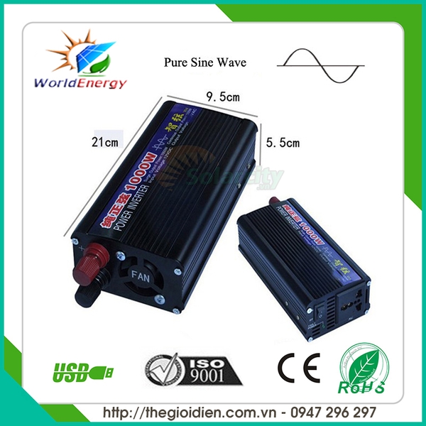 Inverter sin chuẩn 1000W - 24V Điện Năng Lượng Mặt Trời
