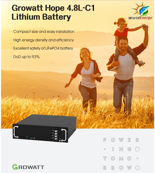 Pin Lithium Growatt 48V-4.8KW (Hope 4.8L-C1) Điện Năng Lượng Mặt Trời