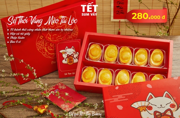 SET THỎI VÀNG MÈO TÀI LỘC