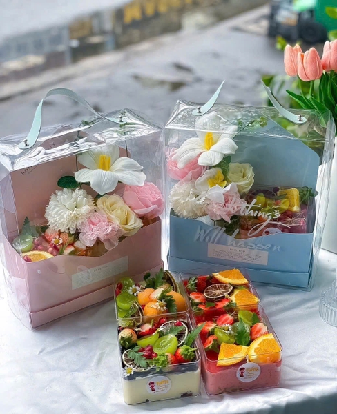 Set hoa sáp thơm và mousse vuông