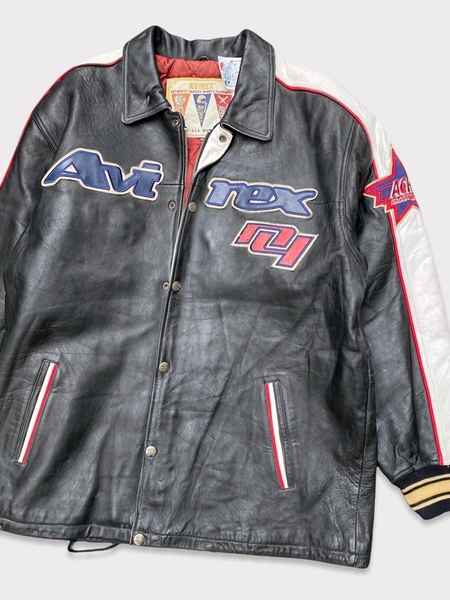 希少AVIREX VALLAD VARSITY LEATHER JACKET S VTG RARE! Avirex