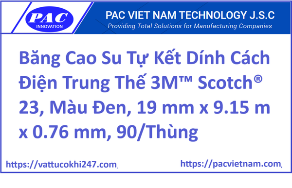 Băng Cao Su Tự Kết Dính Cách Điện Trung Thế 3M™ Scotch® 23, Màu Đen, 19 mm x 9.15 m x 0.76 mm, 90/Thùng