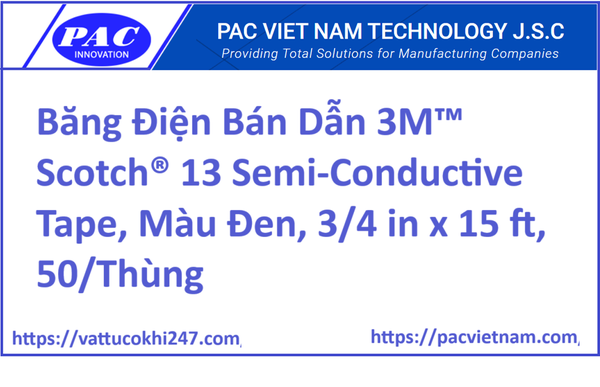 Băng Điện Bán Dẫn 3M™ Scotch® 13 Semi-Conductive Tape, Màu Đen, 3/4 in x 15 ft, 50/Thùng