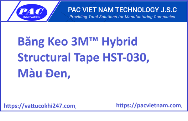 Băng Keo 3M™ Hybrid Structural Tape HST-030, Màu Đen, Kích Thước 100 mm x 50 m, 12 mil, 2 Cuộn/Thùng