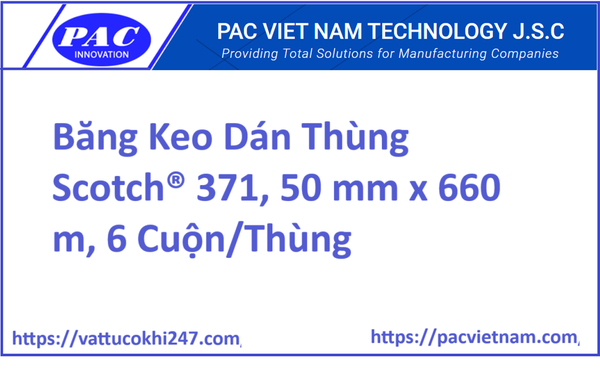 Băng Keo Dán Thùng Scotch® 371, 50 mm x 660 m, 6 Cuộn/Thùng