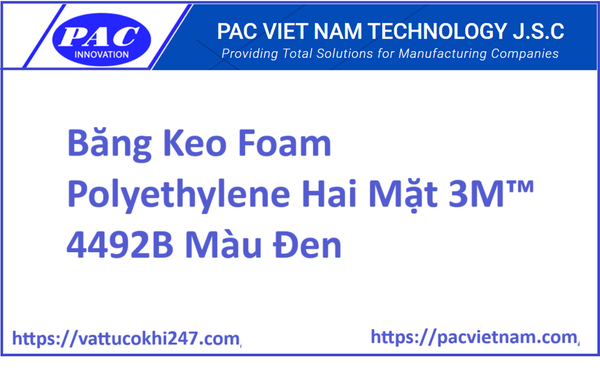 Băng Keo Foam Polyethylene Hai Mặt 3M™ 4492B Màu Đen