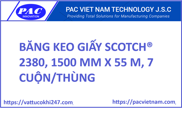 BĂNG KEO GIẤY SCOTCH® 2380, 1500 MM X 55 M, 7 CUỘN/THÙNG