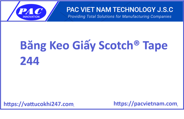 Băng Keo Giấy Scotch® Tape 244, 615 mm x 50 m, 1 Cuộn/Thùng