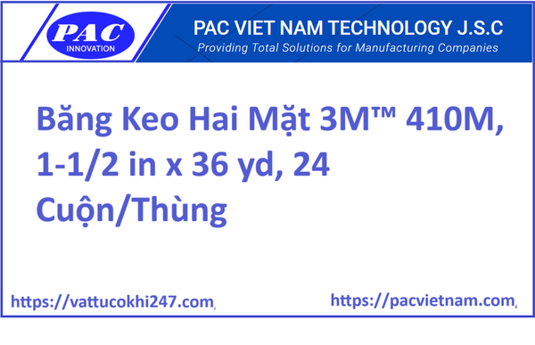Băng Keo Hai Mặt 3M™ 410M, 1-1/2 in x 36 yd, 24 Cuộn/Thùng