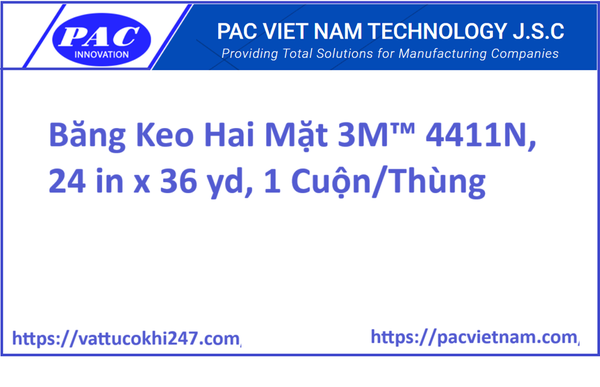 Băng Keo Hai Mặt 3M™ 4411N, 24 in x 36 yd, 1 Cuộn/Thùng