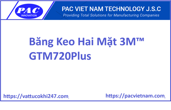 Băng Keo Hai Mặt 3M™ GTM720BPlus, 1200 mm x 50 m, 1 Cuộn/Thùng