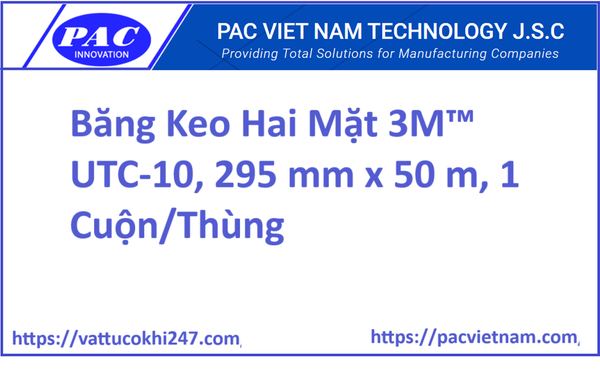 Băng Keo Hai Mặt 3M™ UTC-10, 295 mm x 50 m, 1 Cuộn/Thùng