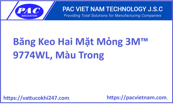 Băng Keo Hai Mặt Mỏng 3M™ 9774WL, Màu Trong