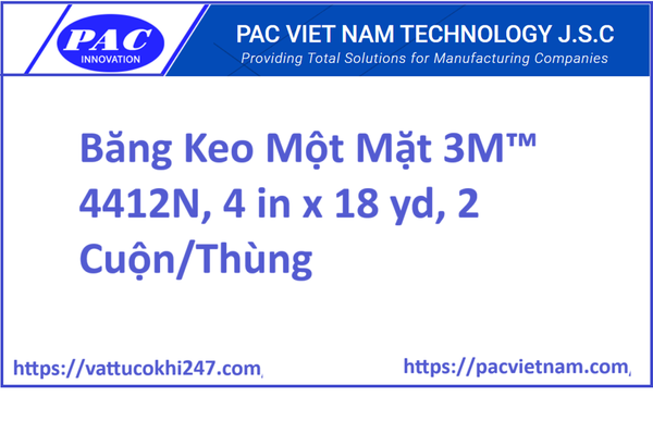 Băng Keo Một Mặt 3M™4412N, 4 in x 18 yd, 2 Cuộn/Thùng