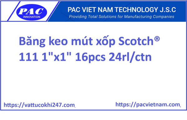 Băng keo mút xốp Scotch® 111 1"x1" 16pcs 24rl/ctn