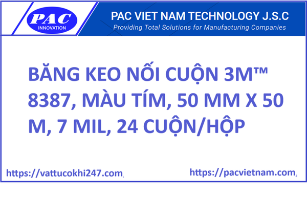 BĂNG KEO NỐI CUỘN 3M™ 8387, MÀU TÍM, 50 MM X 50 M, 7 MIL, 24 CUỘN/HỘP