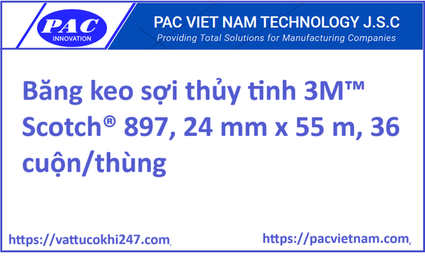 Băng keo sợi thủy tinh 3M™ Scotch® 897, 24 mm x 55 m, 36 cuộn/thùng