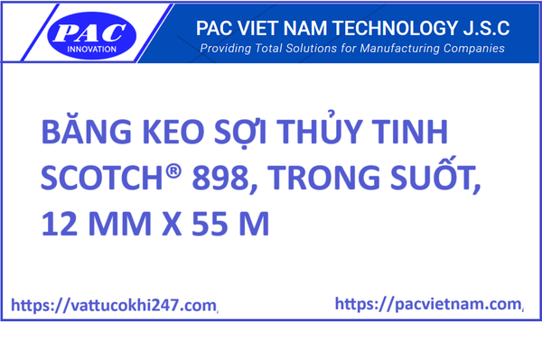 BĂNG KEO SỢI THỦY TINH SCOTCH® 898, TRONG SUỐT, 12 MM X 55 M