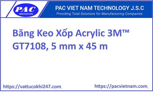 Băng Keo Xốp Acrylic 3M™ GT7108, 5 mm x 45 m