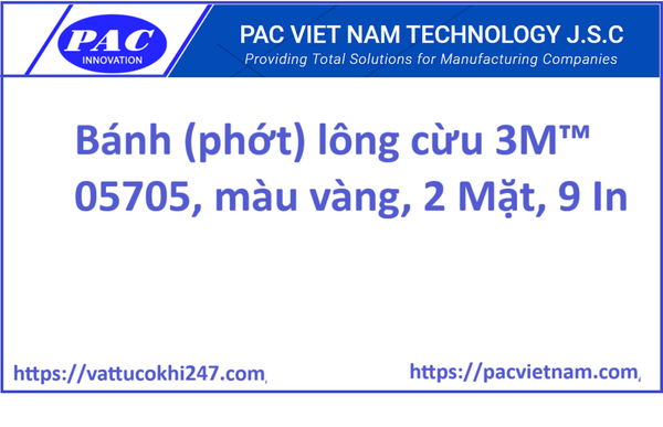 Bánh (phớt) lông cừu 3M™ 05705, màu vàng, 2 Mặt, 9 In