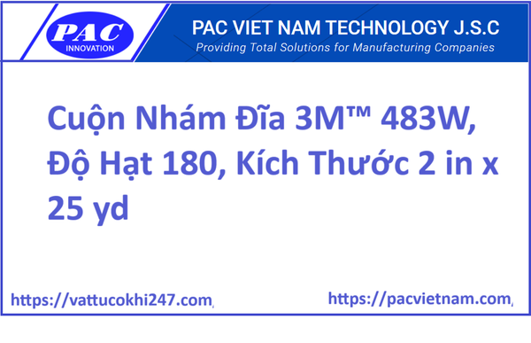 Cuộn Nhám Đĩa 3M™ 483W, Độ Hạt 180, Kích Thước 2 in x 25 yd
