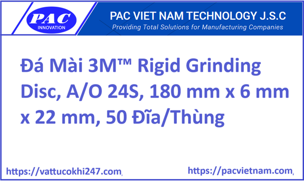 Đá Mài 3M™ Rigid Grinding Disc, A/O 24S, 180 mm x 6 mm x 22 mm, 50 Đĩa/Thùng