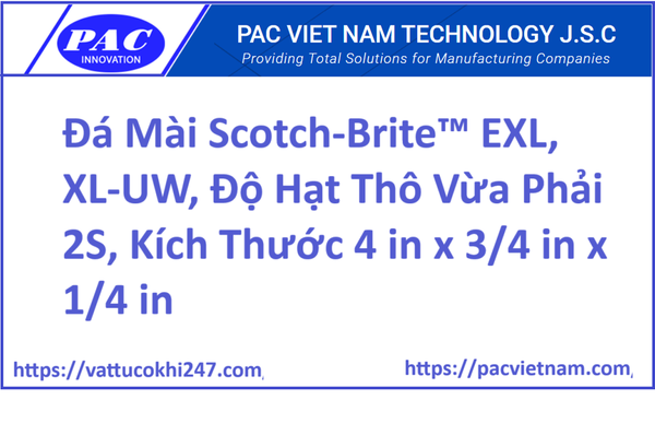 Đá Mài Scotch-Brite™ EXL, XL-UW, Độ Hạt Thô Vừa Phải 2S, Kích Thước 4 in x 3/4 in x 1/4 in