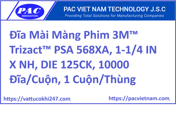 Đĩa Mài Màng Phim 3M™ Trizact™ PSA 568XA, 1-1/4 IN X NH, DIE 125CK, 10000 Đĩa/Cuộn, 1 Cuộn/Thùng