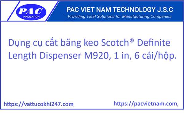 Dụng cụ cắt băng keo Scotch® Definite Length Dispenser M920, 1 in, 6 cái/hộp.
