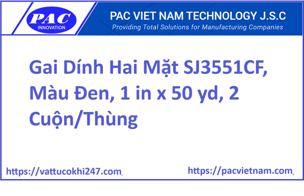 Gai Dính Hai Mặt SJ3551CF, Màu Đen, 1 in x 50 yd, 2 Cuộn/Thùng