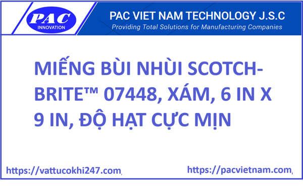 MIẾNG BÙI NHÙI SCOTCH-BRITE™ 07448, XÁM, 6 IN X 9 IN, ĐỘ HẠT CỰC MỊN