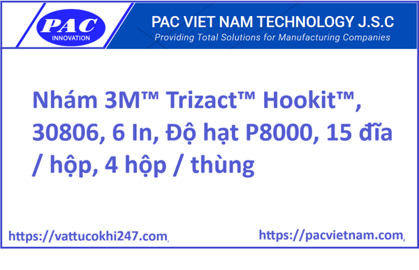 Nhám 3M™ Trizact™ Hookit™, 30806, 6 In, Độ hạt P8000, 15 đĩa / hộp, 4 hộp / thùng