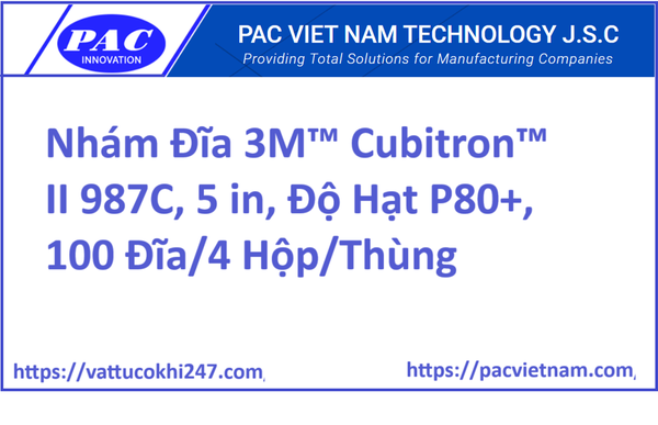 Nhám Đĩa 3M™ Cubitron™ II 987C, 5 in, Độ Hạt P80+, 100 Đĩa/4 Hộp/Thùng