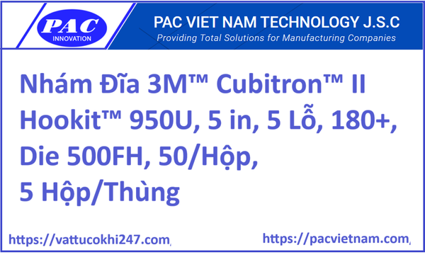 Nhám Đĩa 3M™ Cubitron™ II Hookit™ 950U, 5 in, 5 Lỗ, 180+, Die 500FH, 50/Hộp, 5 Hộp/Thùng