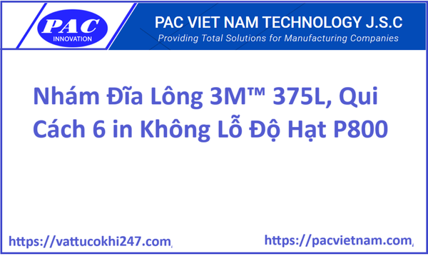 Nhám Đĩa Lông 3M™ 375L, Qui Cách 6 in Không Lỗ Độ Hạt P800
