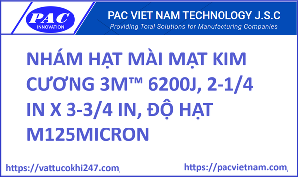 NHÁM HẠT MÀI MẠT KIM CƯƠNG 3M™ 6200J, 2-1/4 IN X 3-3/4 IN, ĐỘ HẠT M125MICRON