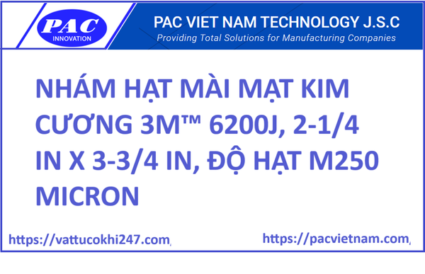 NHÁM HẠT MÀI MẠT KIM CƯƠNG 3M™ 6200J, 2-1/4 IN X 3-3/4 IN, ĐỘ HẠT M250 MICRON